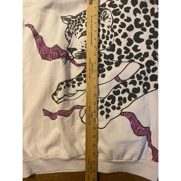 VTG JIK cat cougar pink sweatshirt M - Picture 6 of 10